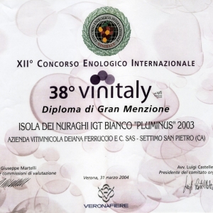 Pluminus 2003 - Gran Menzione - 38° Vinitaly 2004