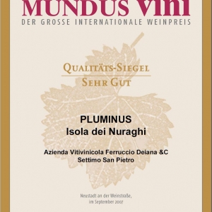 Pluminus 2006 - Qualitats-Siegel - Sher Gut - Mundus Vini 2007