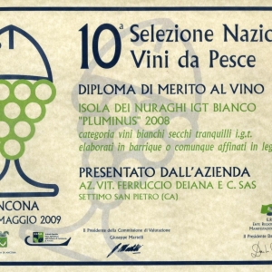 Pluminus 2008 - Diploma - 10 Selezione Vini da pesce 2009