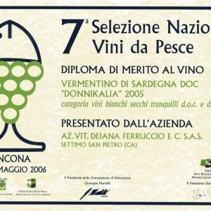 Donnikalia 2005 - Diploma - 7 Selezione Vini da pesce 2006