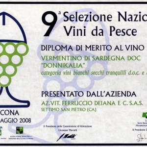 Donnikalia 2007 - Diploma - 9 Selezione Vini da pesce 2008