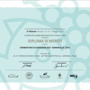 Donnikalia 2012 - Diploma - 2° Concorso Internazionale vini da Pesce 2013