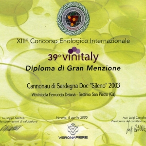 Sileno 2003 - Gran Menzione - 39° Vinitaly 2005