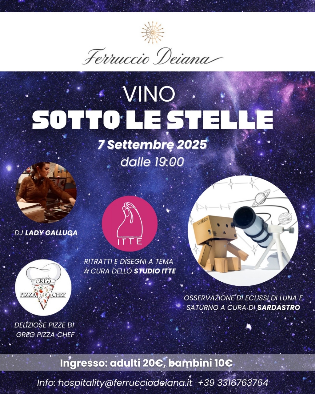 Vino sotto le stelle alla cantina Ferruccio Deiana